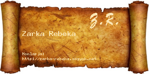 Zarka Rebeka névjegykártya